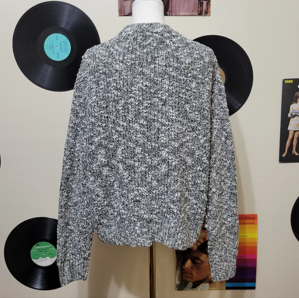 Abercrombie & Fitch | Oversized Black & White Marled Sweater - Picture 4 of 7